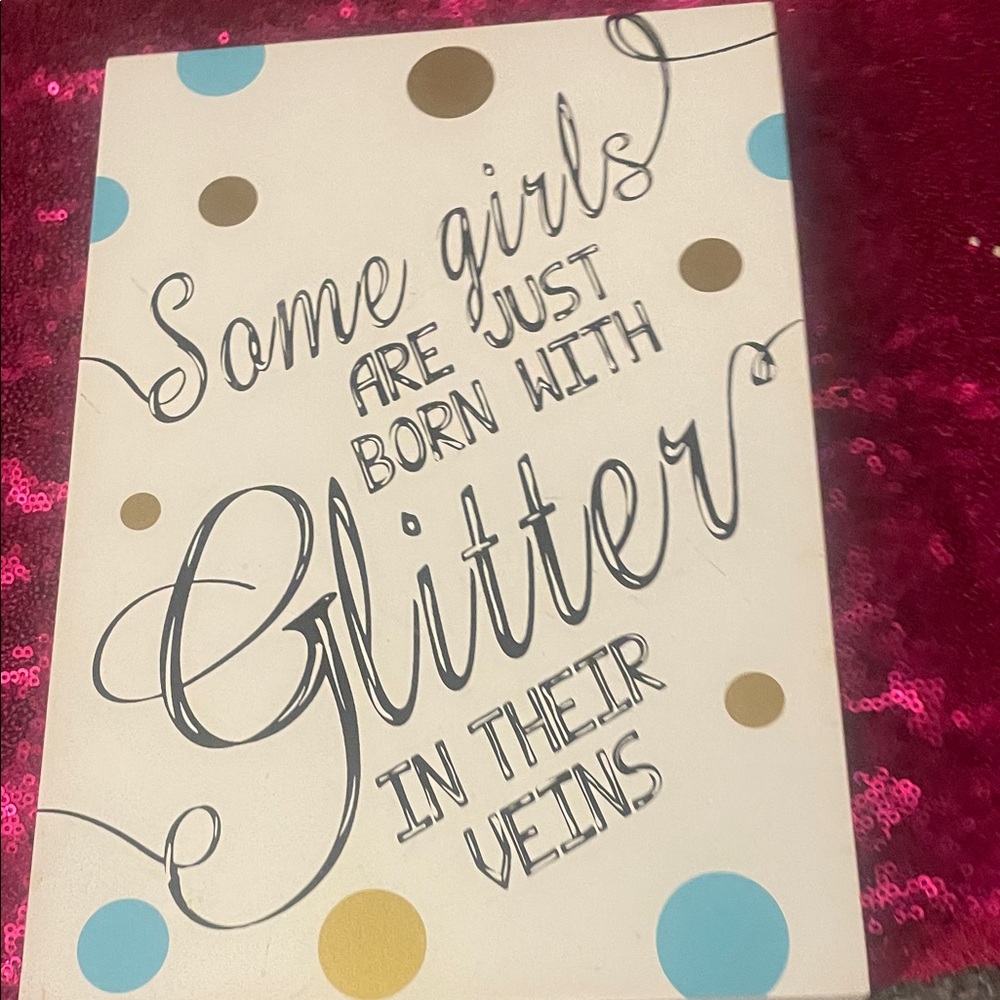 Decorative Wall Art with Glitter Quote